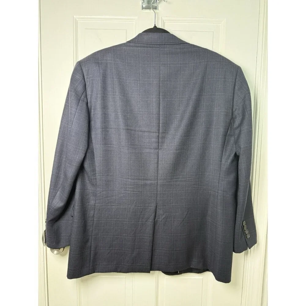Brooks Brothers Regent E Thomas Full Canvas Sport Coat Blazer Navy Plaid 42S